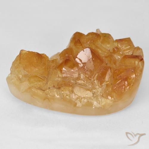 Druzy Citrine Medium Light-Orange Natural 32.77ct, Formato de pêra, Opaco
