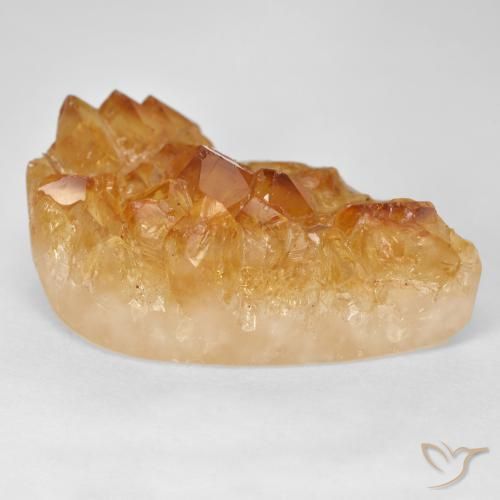 Druzy Citrine Medium Light-Orange Natural 32.77ct, Formato de pêra, Opaco
