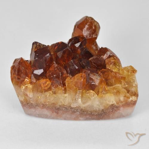 Druzy Citrine ferrugem laranja Natural 24.24ct, Trilhão, Opaco
