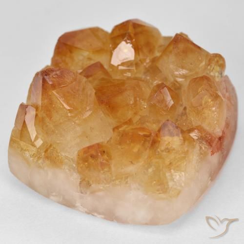 Druzy Citrine Medium Light-Orange Natural 47.04ct, Quadrado, Opaco