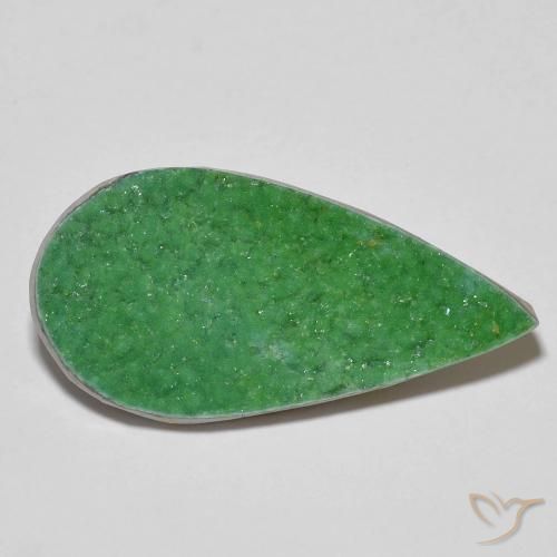 Variscito Druso Verde médio Natural 9.49ct, Formato de pêra, Opaco