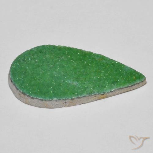 Variscito Druso Verde médio Natural 9.49ct, Formato de pêra, Opaco