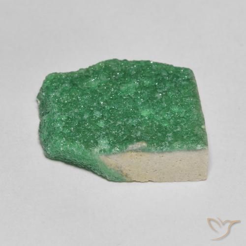 Drusa de variscita verde natural 8,21ct, forma extravagante, opaco