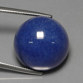 Quartzo com dumortierita azul natural 35,46ct, corte redondo, opaco