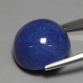 Quartzo com dumortierita azul natural 35,46ct, corte redondo, opaco