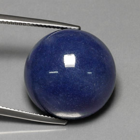 Quartzo com dumortierita azul natural 35,46ct, corte redondo, opaco