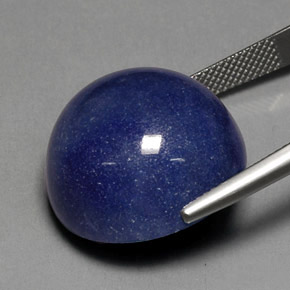 Quartzo com dumortierita azul natural 35,46ct, corte redondo, opaco