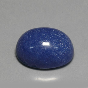 Quartzo com dumortierita azul natural 11,82ct, corte oval, opaco