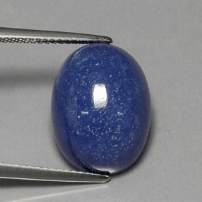 Quartzo com dumortierita azul natural 11,82ct, corte oval, opaco