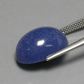 Quartzo com dumortierita azul natural 11,82ct, corte oval, opaco