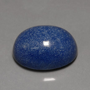 Quartzo com dumortierita azul natural 10,96ct, corte oval, opaco