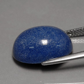 Quartzo com dumortierita azul natural 10,96ct, corte oval, opaco