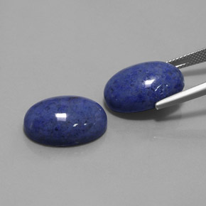 Pedras preciosas de quartzo com dumortierita azul natural de  ct, corte oval, opaco