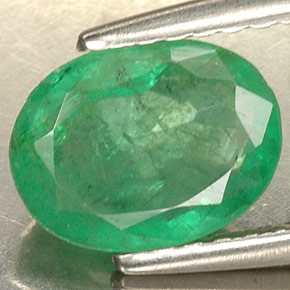 Esmeralda verde natural 1,30ct, corte oval, SI-I1
