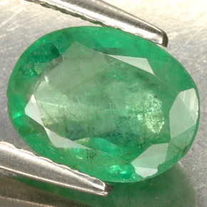 Esmeralda verde natural 1,30ct, corte oval, SI-I1