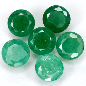 Pedras preciosas de esmeralda verde natural de  ct, corte redondo, SI