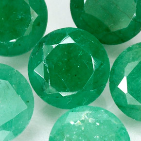 Pedras preciosas de esmeralda verde natural de  ct, corte redondo, SI