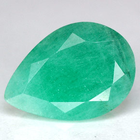 Esmeralda verde natural 3,47ct, formato de pêra, SI