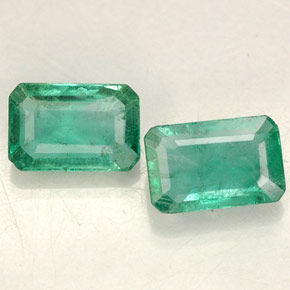 Pedras preciosas de esmeralda verde natural de  ct, corte esmeralda, SI