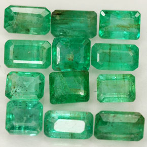 Pedras preciosas de esmeralda verde natural de  ct, corte esmeralda, SI