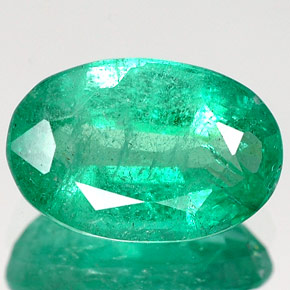 Esmeralda verde natural 1,64ct, corte oval, VS