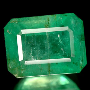 Esmeralda verde natural 1,73ct, corte esmeralda, I1