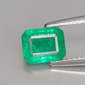 Esmeralda verde natural 1,24ct, corte esmeralda, I1