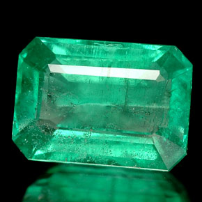 Esmeralda verde natural 1,62ct, corte esmeralda, SI-I1