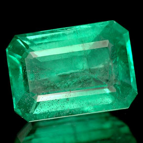 Esmeralda verde natural 1,62ct, corte esmeralda, SI-I1