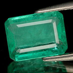 Esmeralda verde natural 1,50ct, corte esmeralda, SI-I1