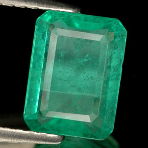 Esmeralda verde natural 1,50ct, corte esmeralda, SI-I1