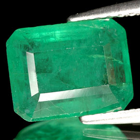 Esmeralda verde natural 2,54ct, corte esmeralda, I1