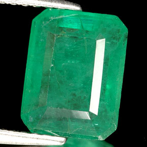 Esmeralda verde natural 2,54ct, corte esmeralda, I1