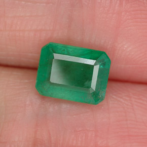 Esmeralda verde natural 1,50ct, corte esmeralda, SI-I1