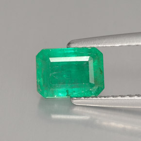 Esmeralda verde natural 1,48ct, corte esmeralda, I1