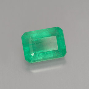 Esmeralda verde natural 1,59ct, corte esmeralda, I1