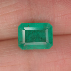 Esmeralda verde natural 1,65ct, corte esmeralda, I1