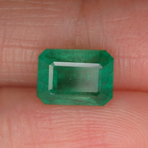 Esmeralda verde natural 1,54ct, corte esmeralda, I1