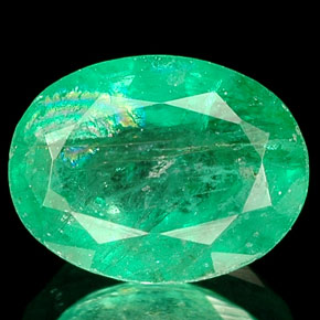 Esmeralda verde natural 1,47ct, corte oval, SI-I1