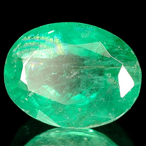 Esmeralda verde natural 1,47ct, corte oval, SI-I1