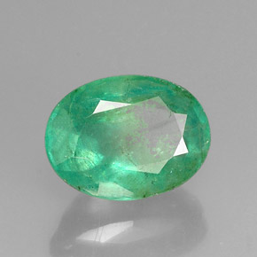 Esmeralda verde natural 1,23ct, corte oval, I1