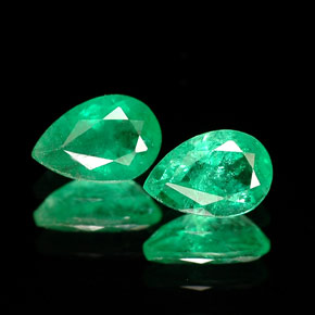 Pedras preciosas de esmeralda verde natural de  ct, formato de pêra, SI-I1