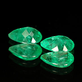 Pedras preciosas de esmeralda verde natural de  ct, formato de pêra, SI-I1