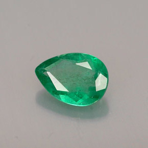 Esmeralda verde natural 0,48ct, formato de pêra, SI-I1