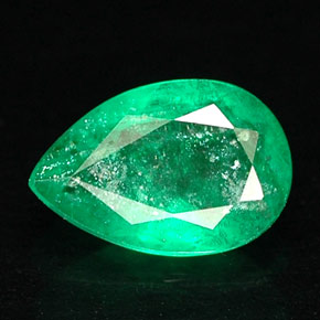 Esmeralda verde natural 0,45ct, formato de pêra, SI-I1
