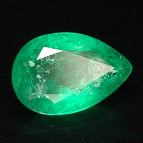 Esmeralda verde natural 0,45ct, formato de pêra, SI-I1