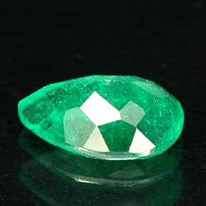 Esmeralda verde natural 0,45ct, formato de pêra, SI-I1
