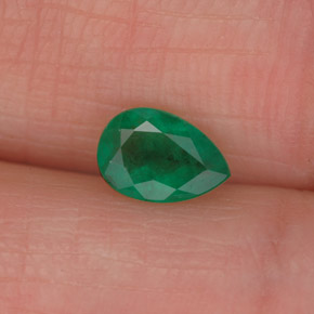 Esmeralda verde natural 0,51ct, formato de pêra, SI-I1