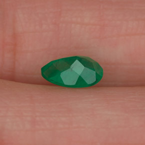 Esmeralda verde natural 0,51ct, formato de pêra, SI-I1
