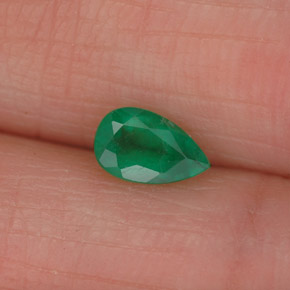 Esmeralda verde natural 0,36ct, formato de pêra, SI-I1